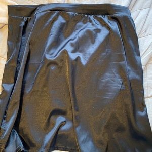 PLT Black Silk Mini Skirt